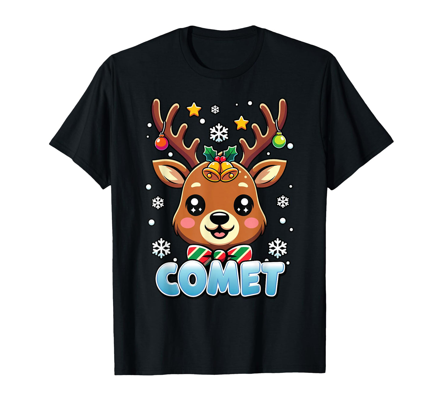 Santa’s Reindeer Comet Christmas Costume Design T-Shirt