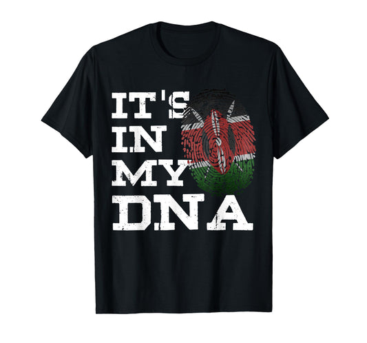 It's In My DNA Kenya Flag T-Shirt Kenyan Fingerprint Gifts
