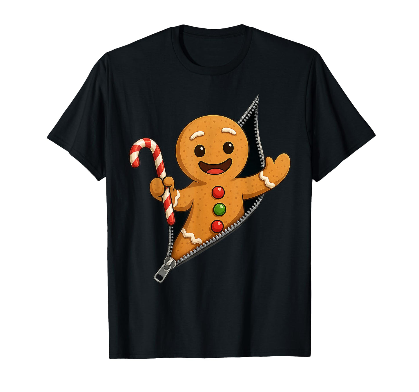 Christmas Gingerbread Man Cookie Candy Cane Xmas Pajamas T-Shirt