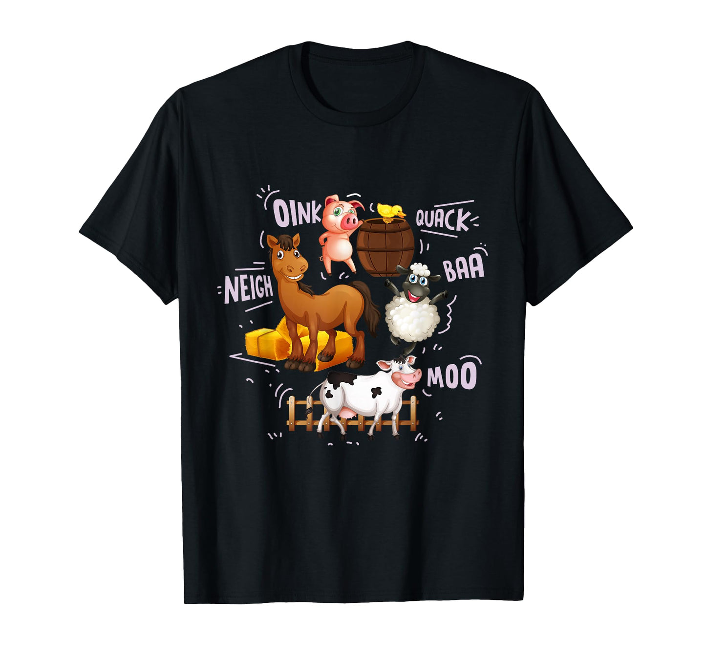 Cute Farm Animals With Sounds T-Shirt