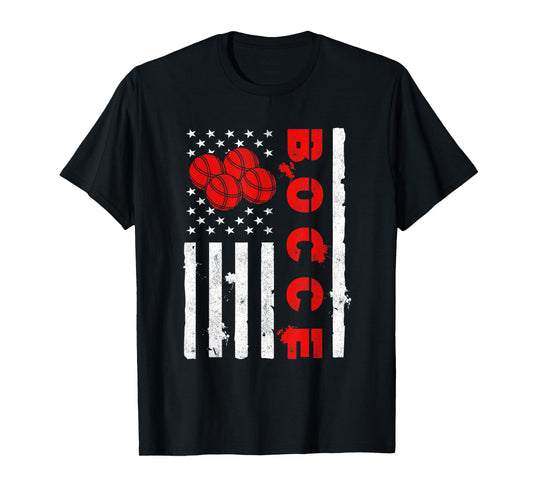 American Flag Bocce Ball Player USA Bocce Team T-Shirt for Women Kids Men