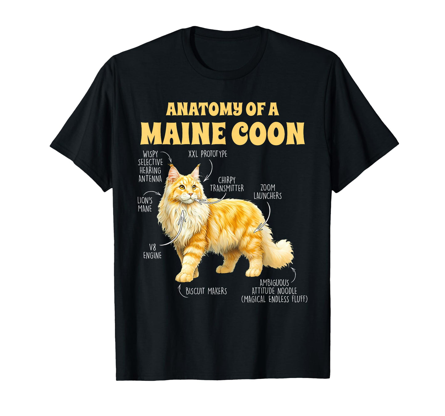 Maine Coon Lover Cat Mom Cat Mama Anatomy Of A Maine Coon T-Shirt