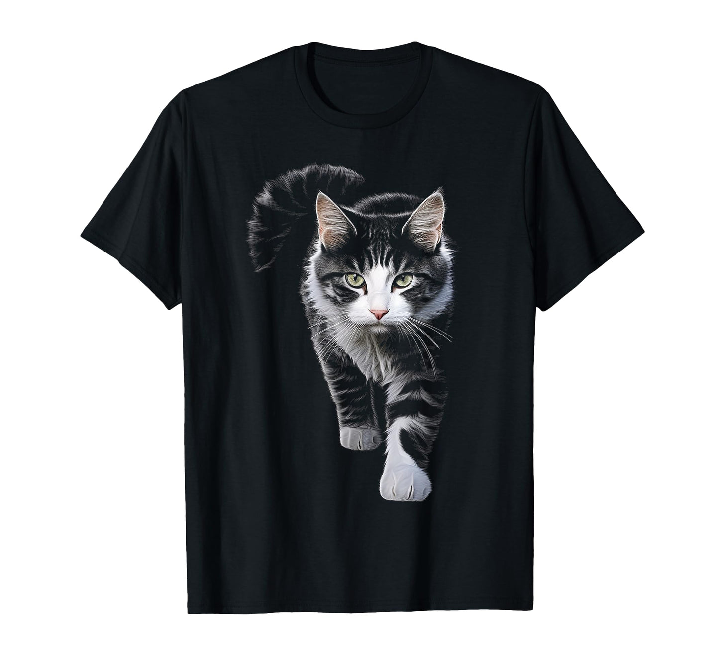 Cat Drawing Animal Art Motif Cat T-Shirt