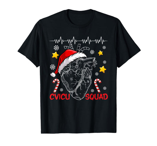 Anatomical Heart CVICU Squad Cardiac Nurse Life Christmas T-Shirt