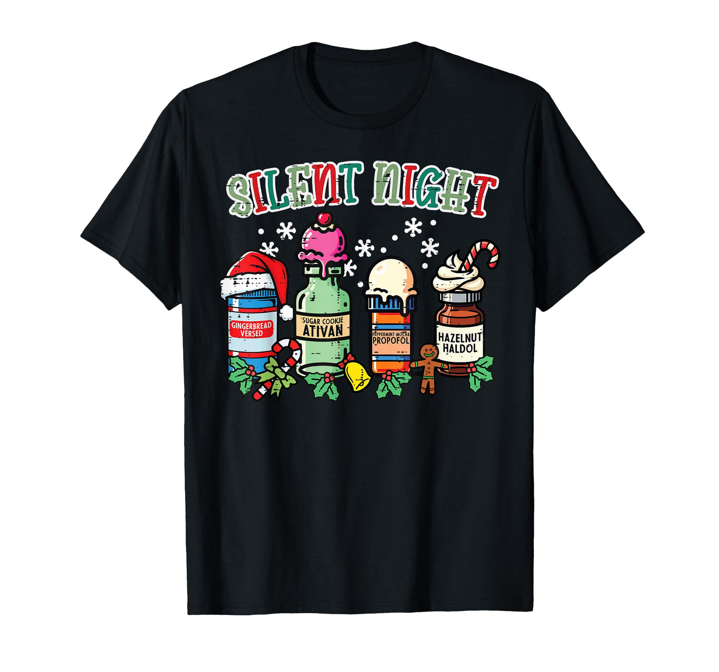 Christmas Nurse Silent Night Propofol Xmas Scrub Top Women T-Shirt
