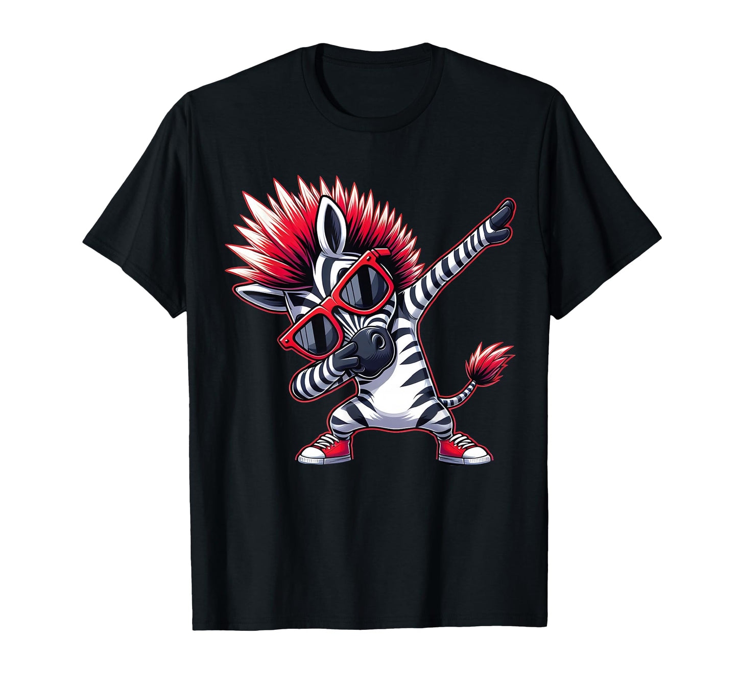 Funny Dabbing Zebra With Sunglasses Cool Animal Funny Zebra T-Shirt