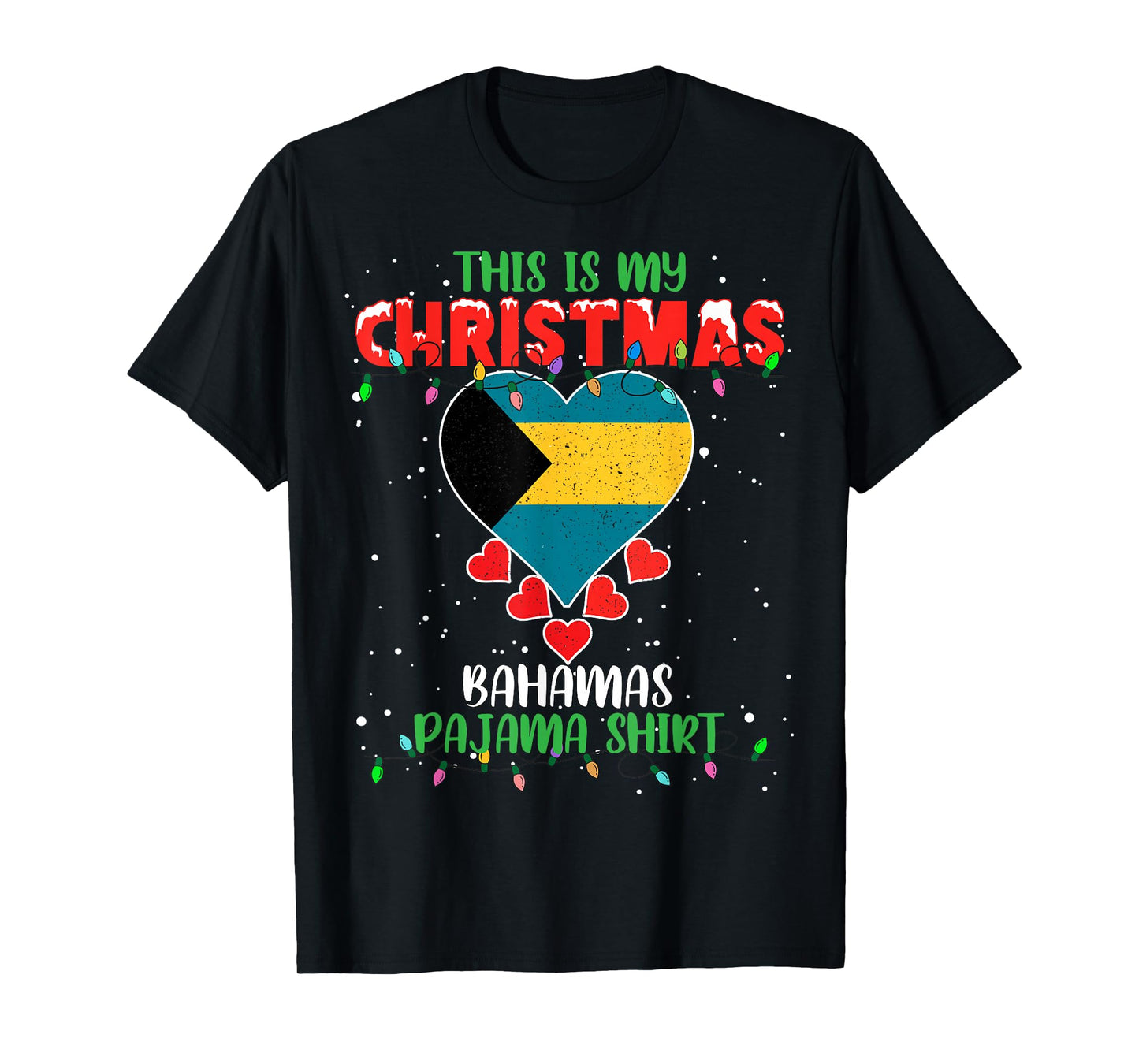 This Is My Christmas Lights Love Bahamas Flag Pajama T-Shirt