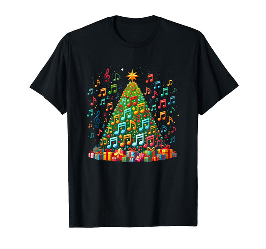 Christmas Tree Musical Note Music Teacher Musician T-Shirt