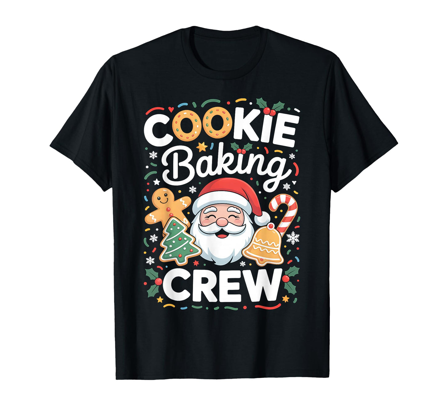 Cookie Baking Crew Funny Christmas Santa Gingerbread Tee T-Shirt