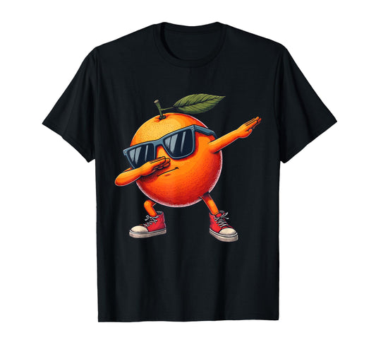 Orange Dabbing Dance Sunglasses Fruit Lovers T-Shirt
