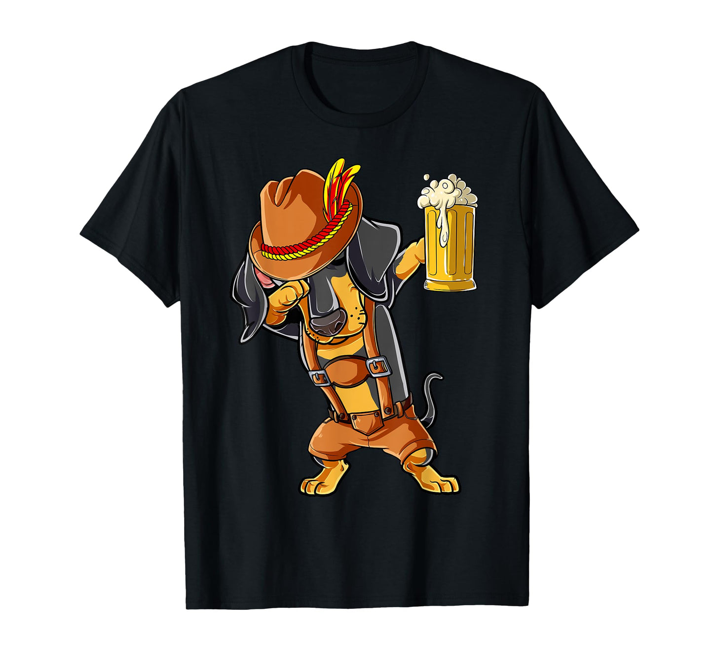 Dabbing Dachshund T shirt Oktoberfest Lederhosen Men Beer