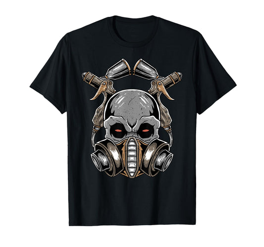 Auto Body Car Vehicle Sprayer Skull Automotive Painter T-Shirt