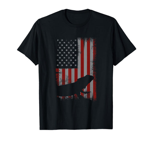 Retro American Flag Bearded Dragon Dad Lizard Lover Gift T-Shirt