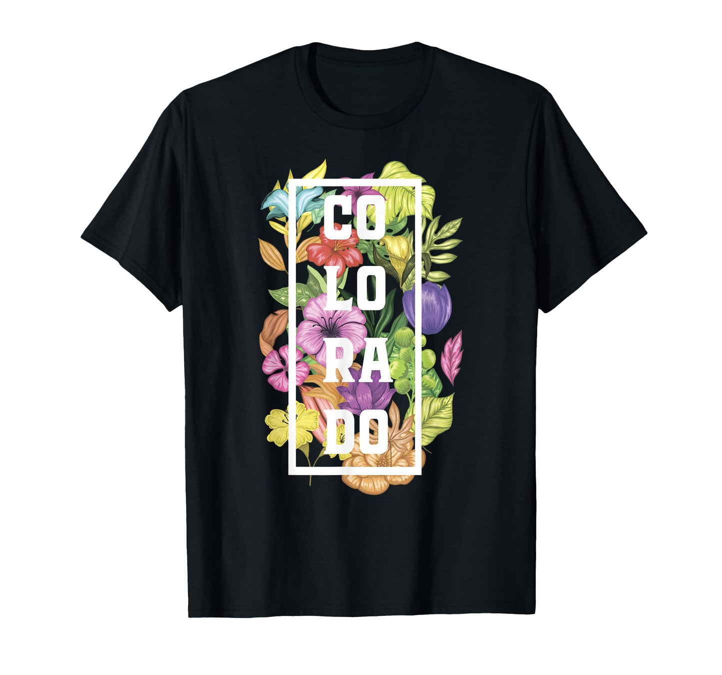 Colorado Flowers Rocky Mountains Skiing Camping Climbing T-Shirt