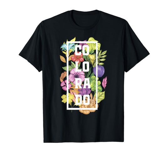 Colorado Flowers Rocky Mountains Skiing Camping Climbing T-Shirt