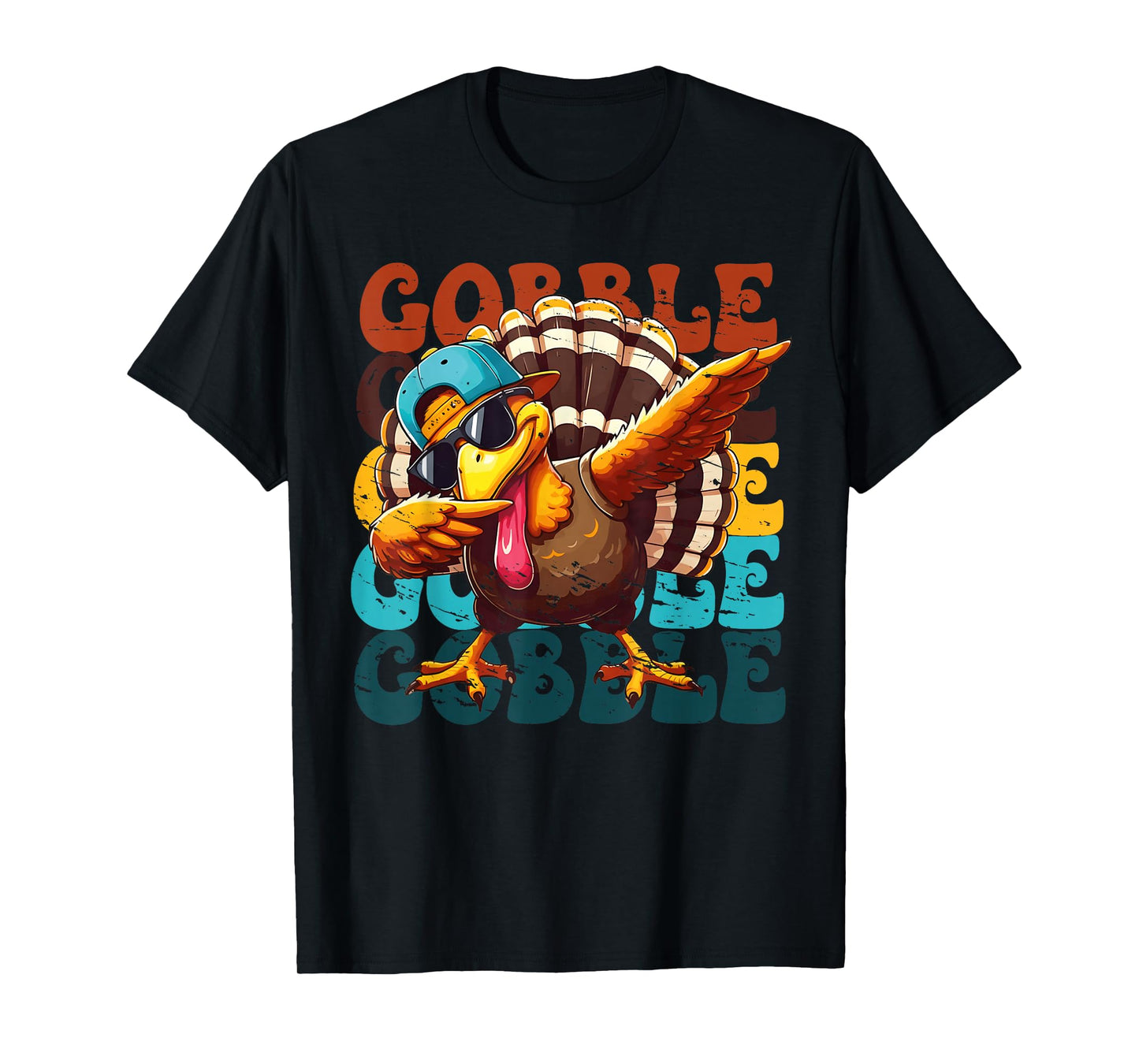 Thanksgiving Turkey Dab Gobble Funny Toddler Boys Kids Youth T-Shirt