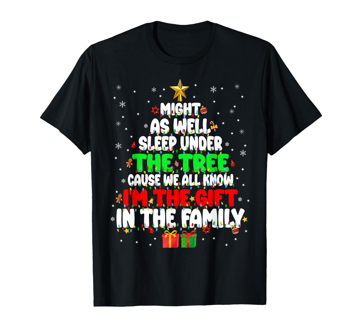 Funny Might As Well Sleep Under Tree Christmas Family Men Bo T-Shirt