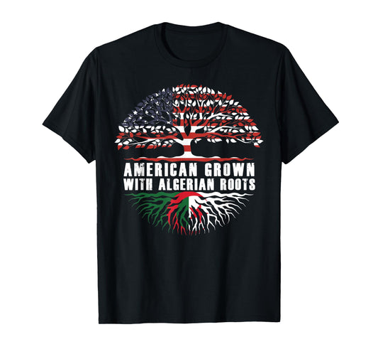 American Grown With Algerian Roots T-Shirt American Flag T-Shirt