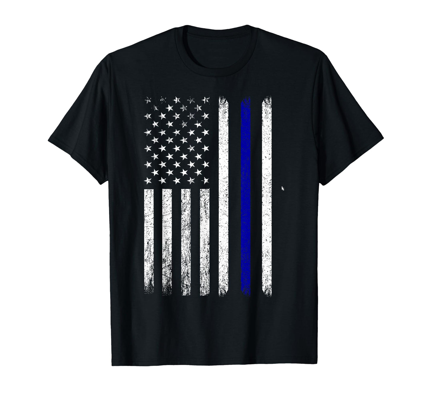 Police Thin Blue Line Flag USA American Patriotic T-Shirt