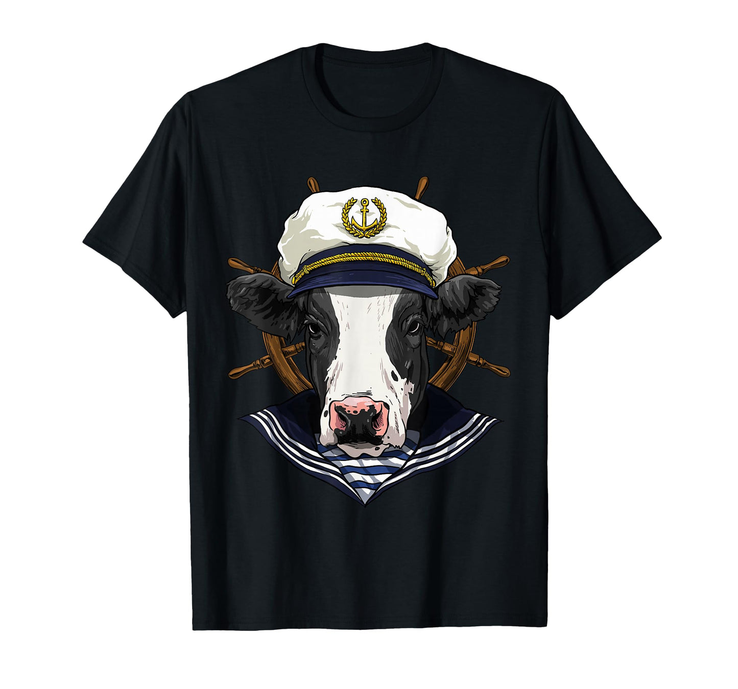Cow Sailor Boat Captain Farmer Cow Farm Animal T-Shirt