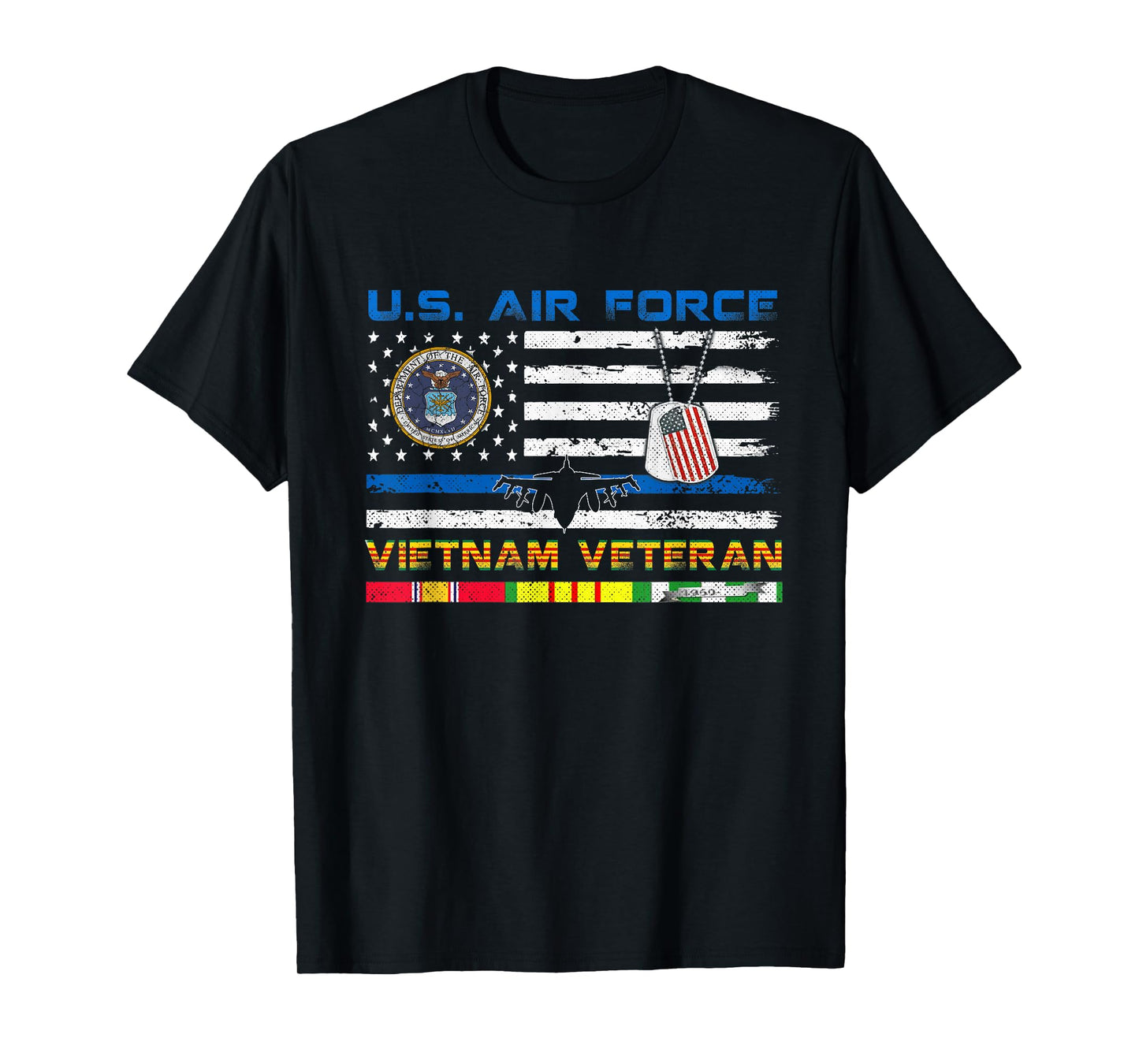 U.S Air Force Vietnam Veteran Vintage USA Flag Veterans Day T-Shirt