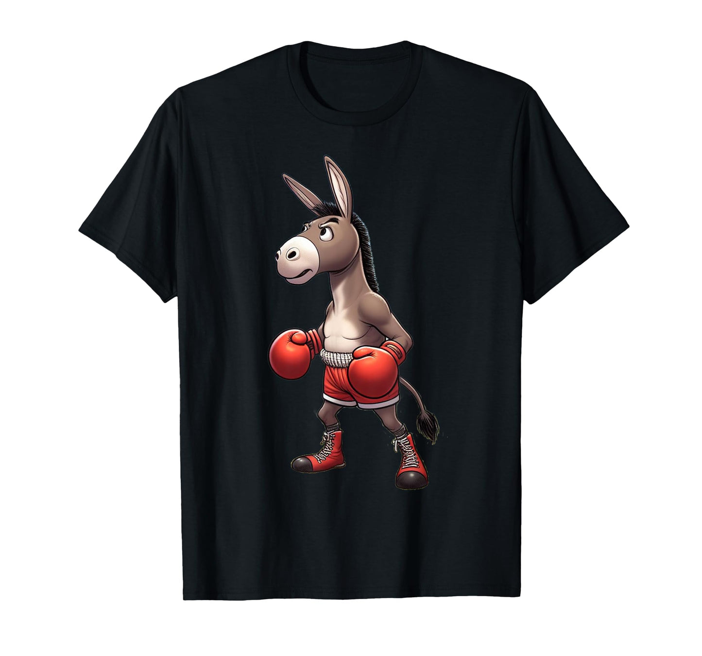 A donkey practicing boxing Funny Donkey Art For Men Women T-Shirt