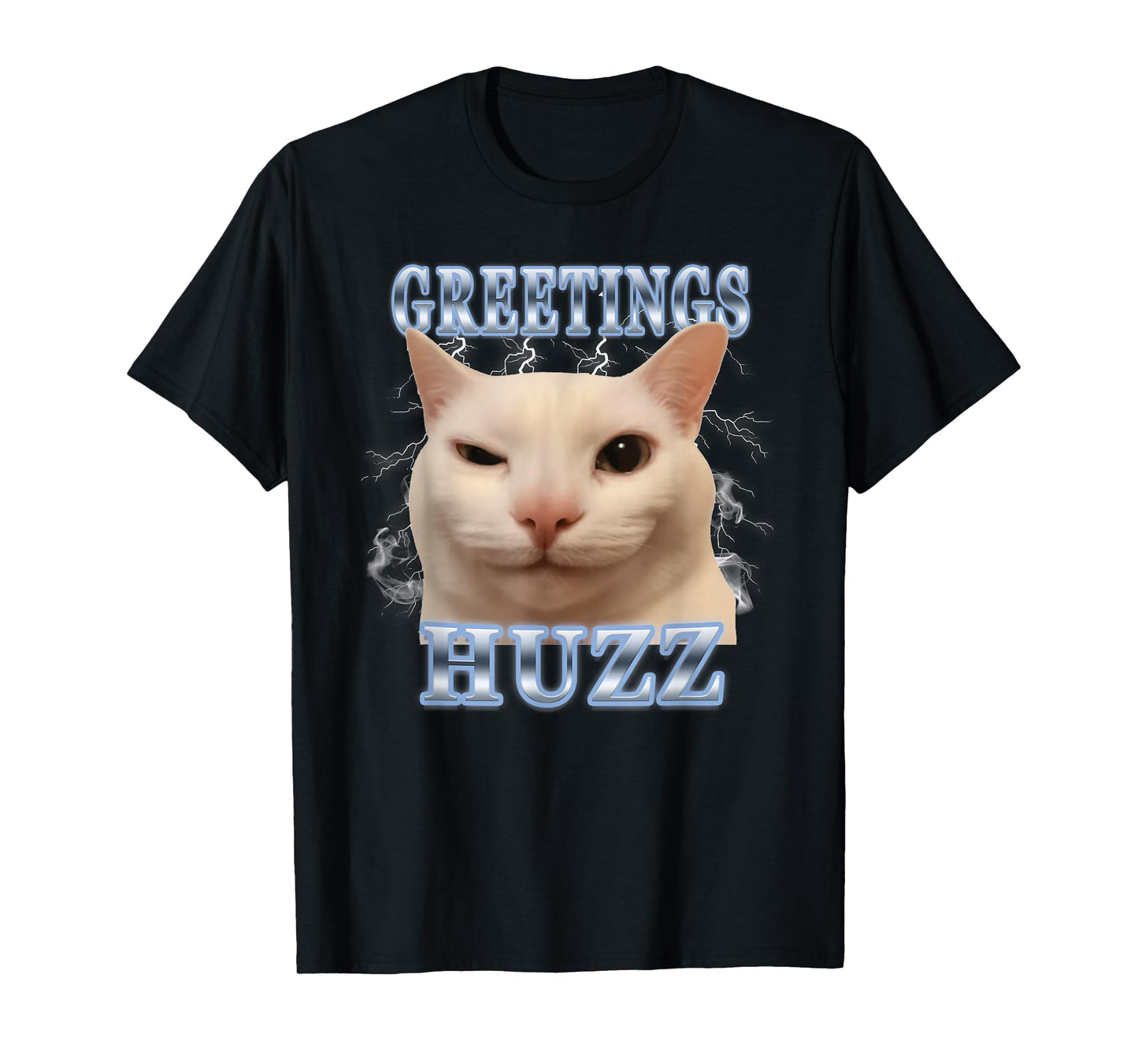 Greetings Huzz Funny Silly Cat Meme Brainrot T-Shirt