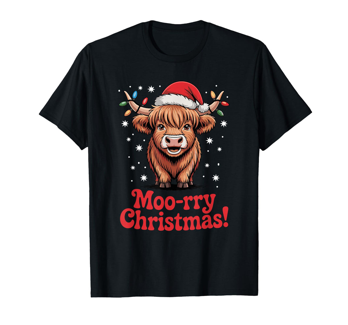 Highland Cow Christmas Pajama Moo Rry Cow Lover T-Shirt