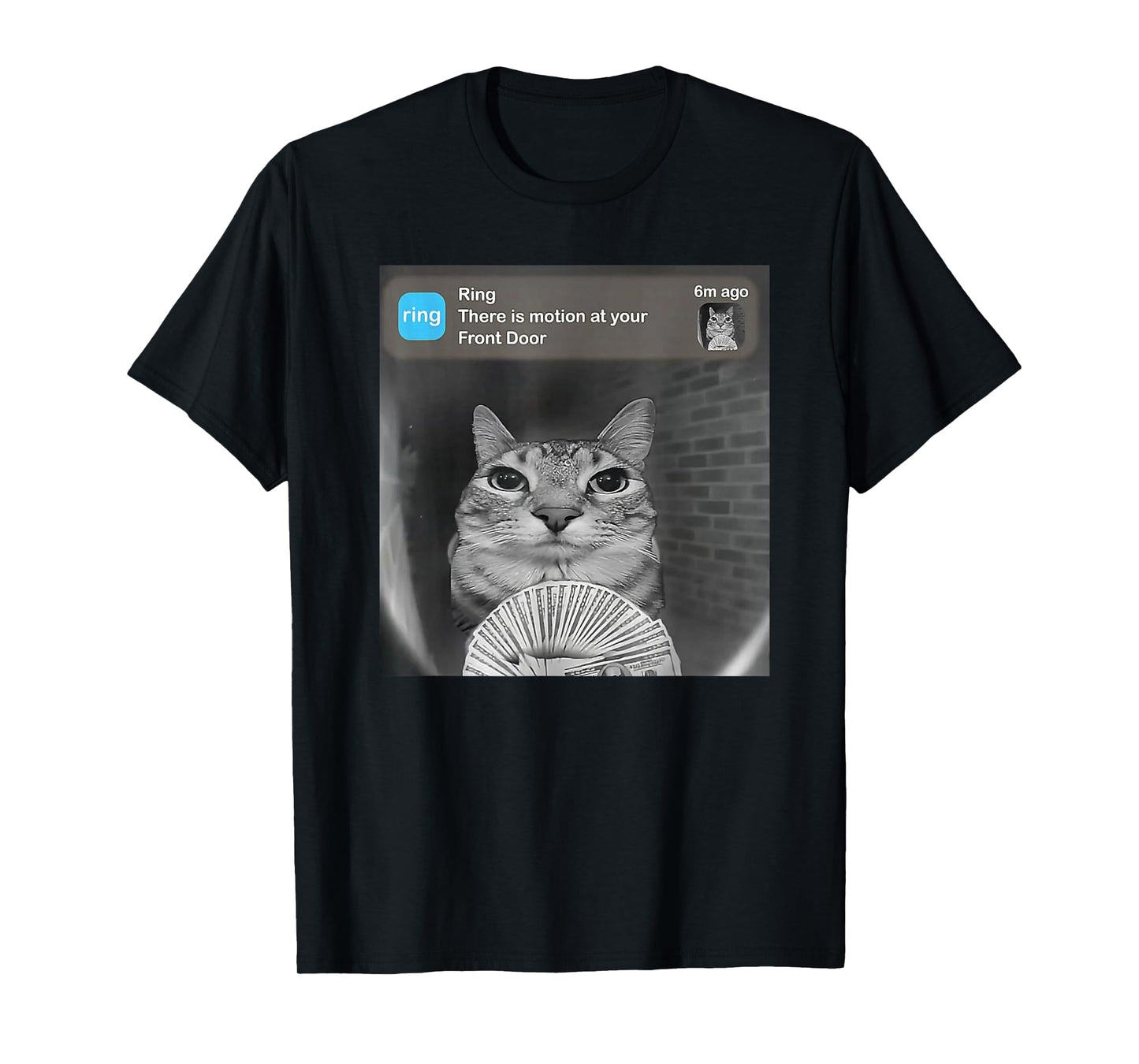 Funny Cat Meme Money Doorbell Joke T-Shirt