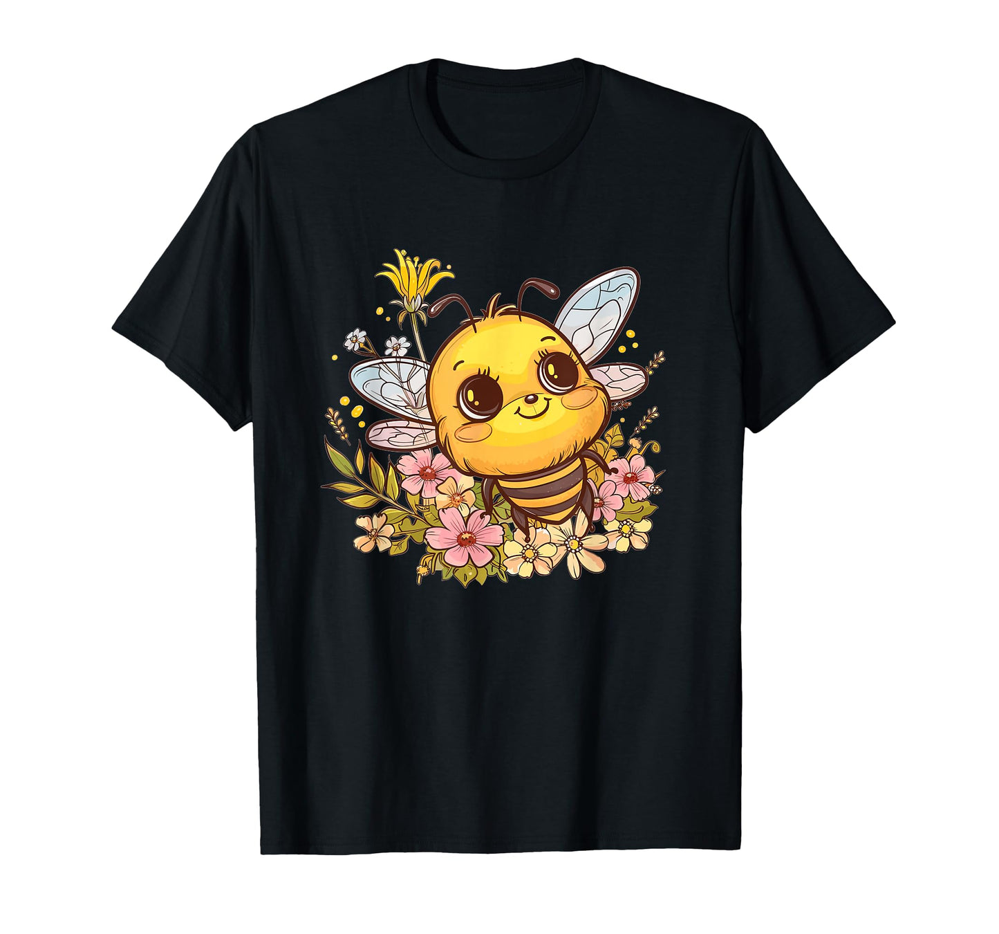 Cute Bee with Flowers I Kids Bee T-Shirt