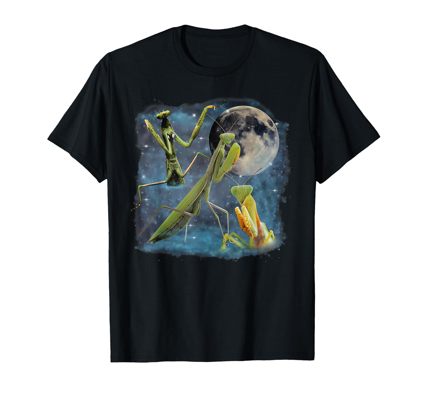 3 Praying Mantis Howling The Moon Entomologist Insect Lover T-Shirt
