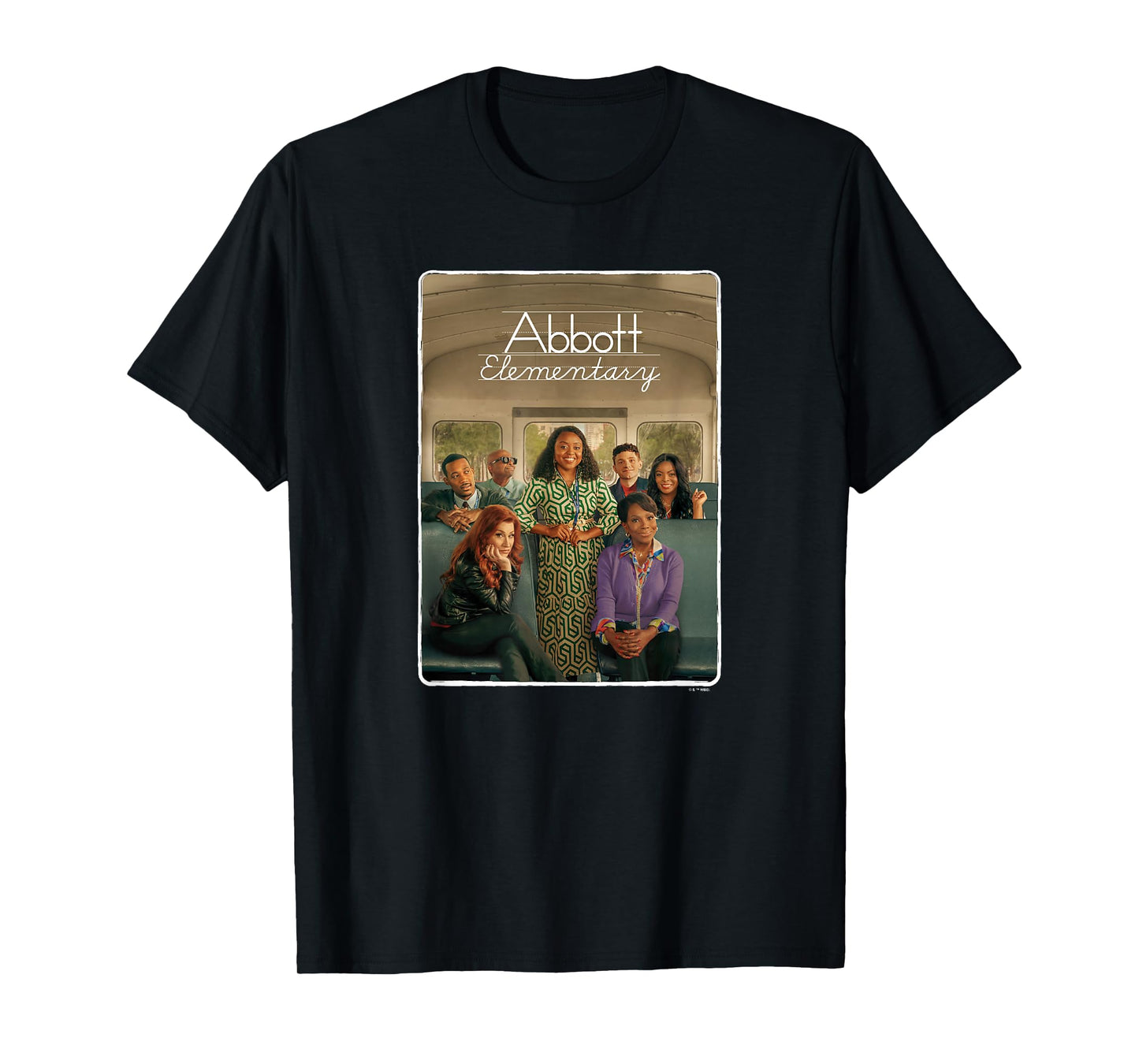 Abbott Elementary Teachers On The Bus Portrait & Logo T-Shirt