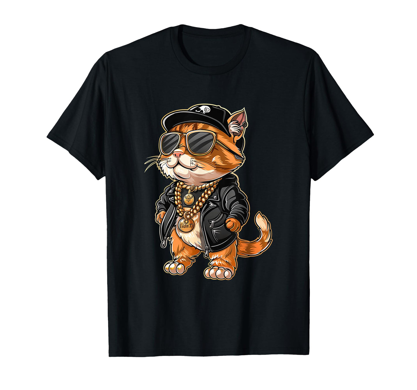Cat Rapper Gift Cute Cat Rapper Cool Hip Hop Men Women Kids T-Shirt