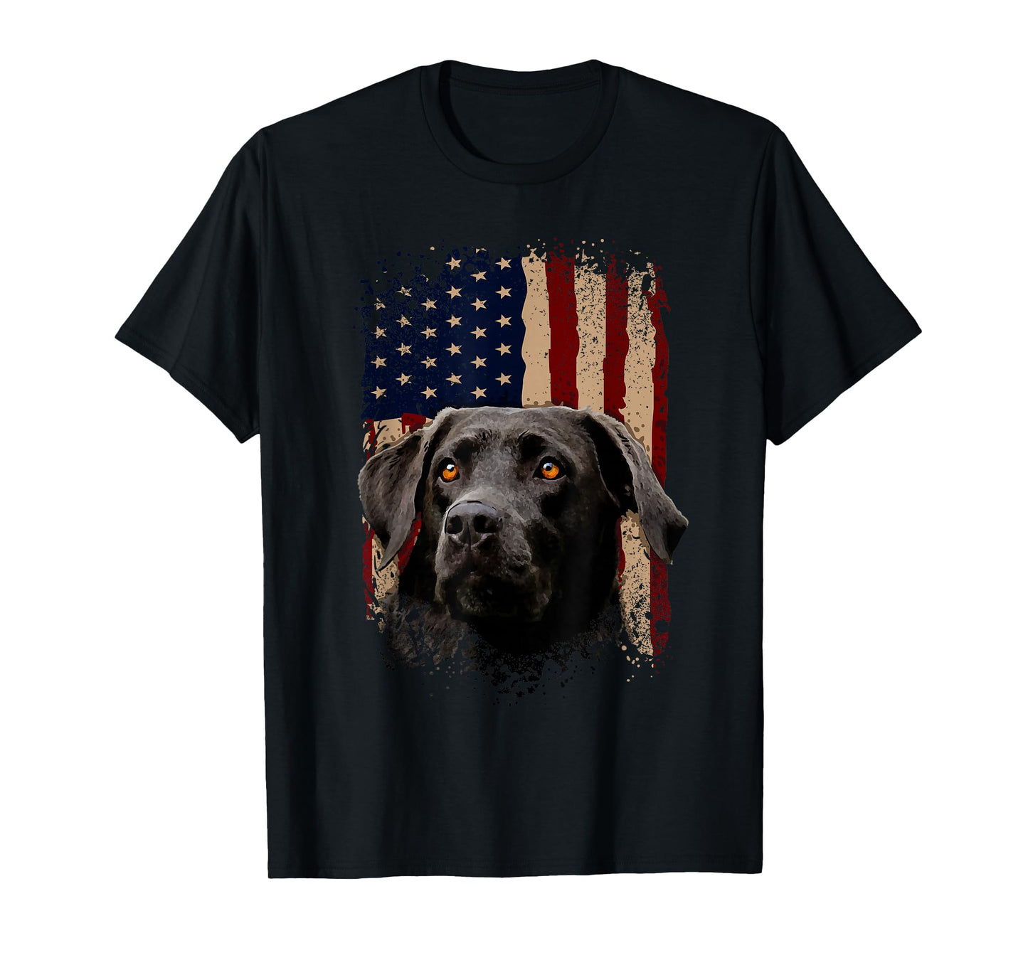 American Black Labrador USA Flag Lab Owner T-Shirt