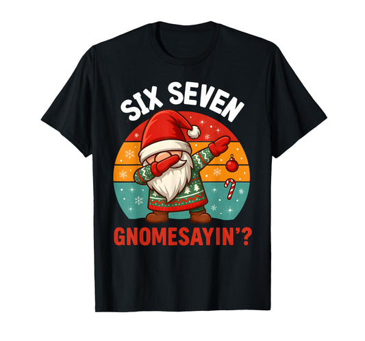 67 Gnome Christmas Dabbing Funny Kids Boys 6 7 Meme Xmas T-Shirt