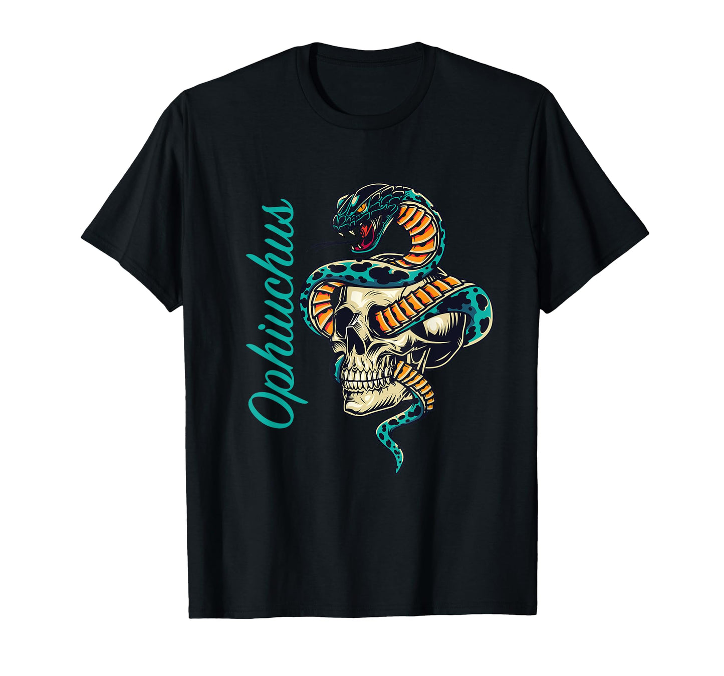 Ophiuchus Zodiac Star Sign The Snake Bearer Horoscope Skull T-Shirt