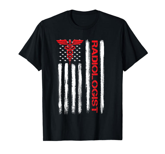 American Flag Patriotic Radiologist X-ray Radiology Gift T-Shirt for Women Men