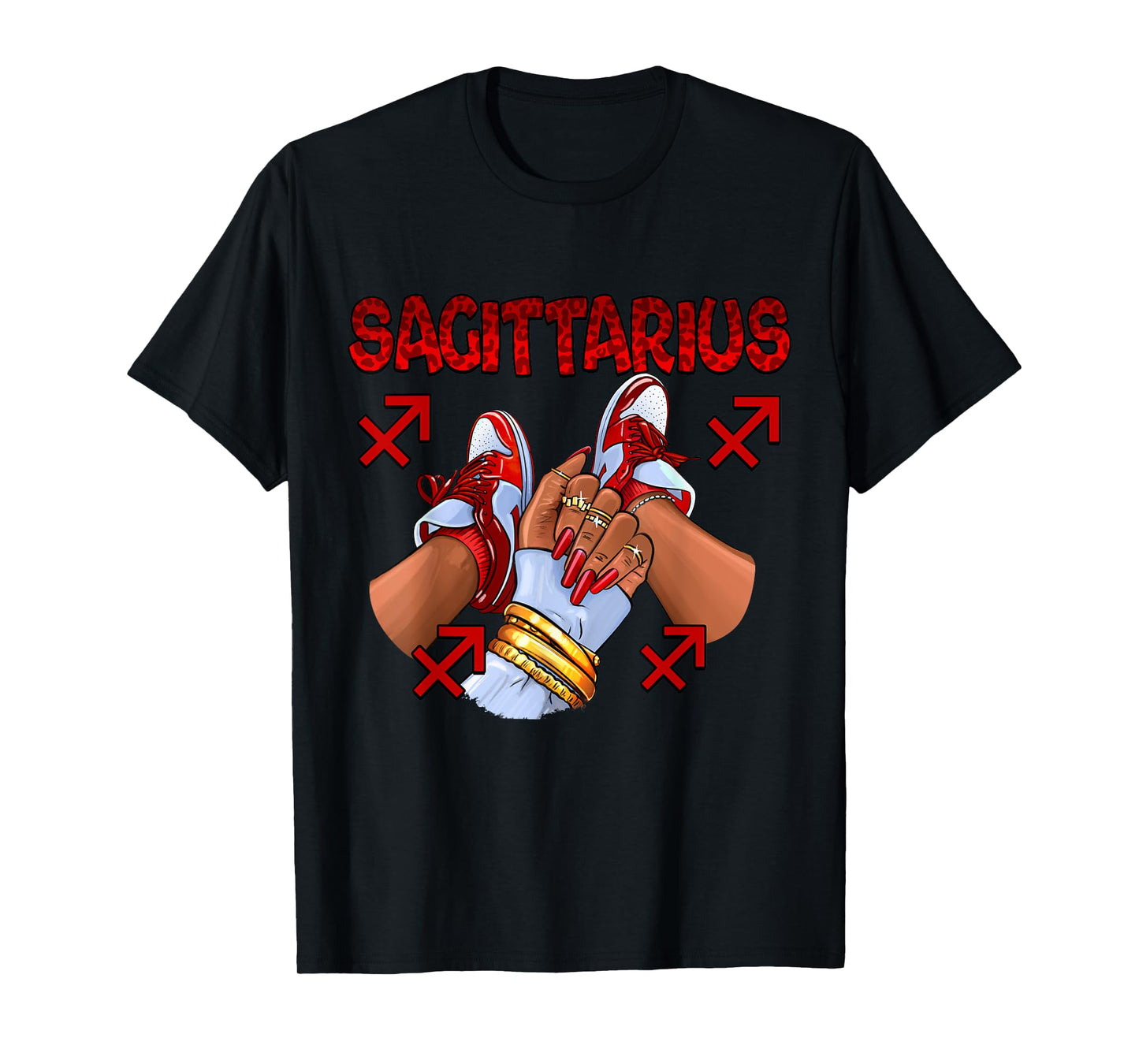 Sagittarius Queen Birthday Women Sneakers Zodiac Sign Bday T-Shirt