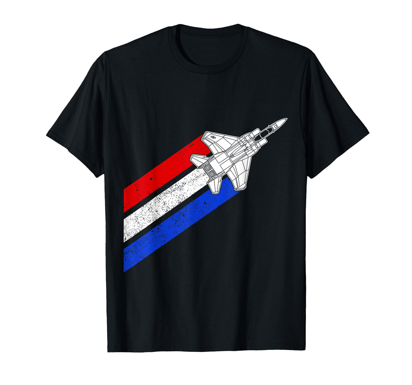 F-15 Eagle Airplane Vintage USA Contrails Red White Blue F15 T-Shirt