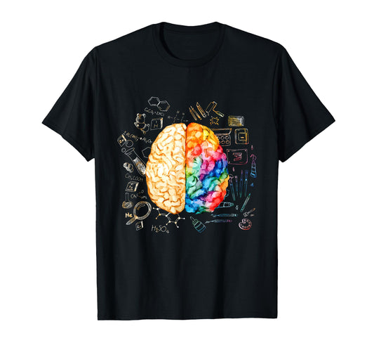Colorful Brain - Science and Art - Neuroscience Neurologist T-Shirt Small
