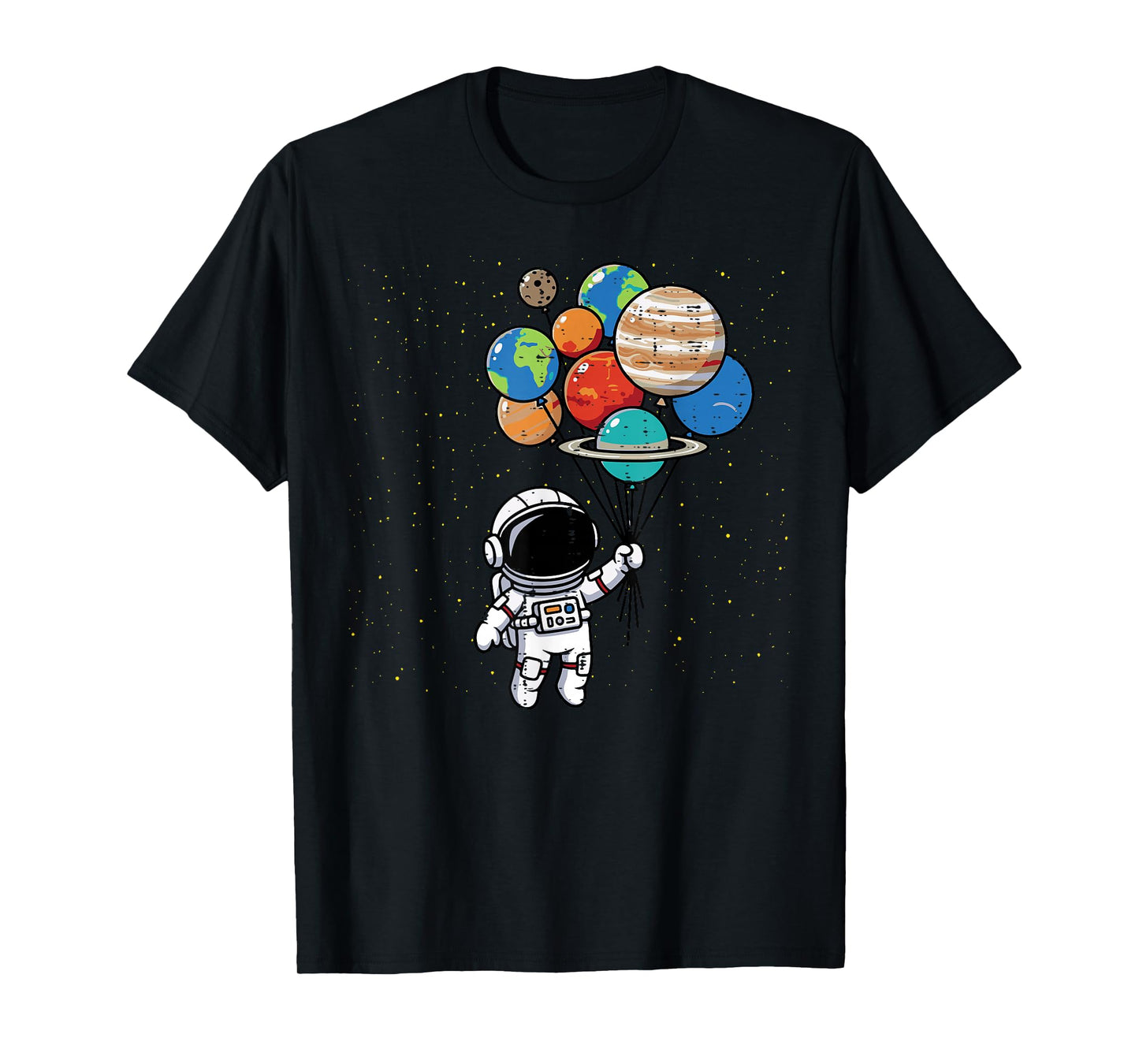 Astronaut Planet Balloons Cute Space Galaxy Boys Girls Kids T-Shirt