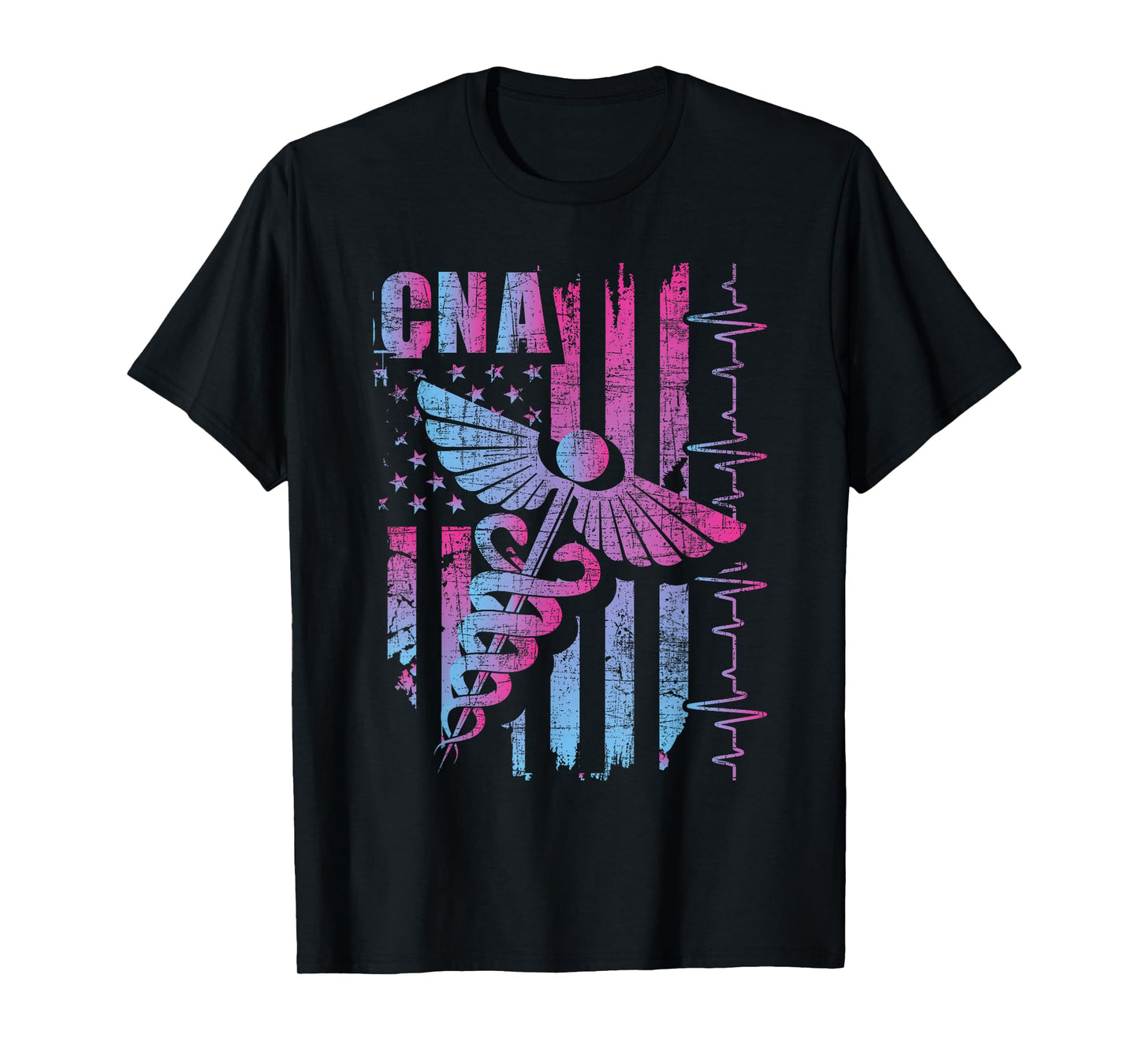 CNA - Certified Nursing Assistant USA Flag Healthcare Worker T-Shirt