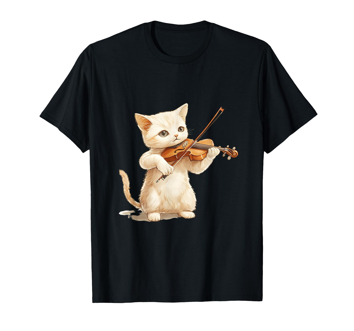 Funny Cat playing Violin for Cat and Violins lovers Music T-Shirt