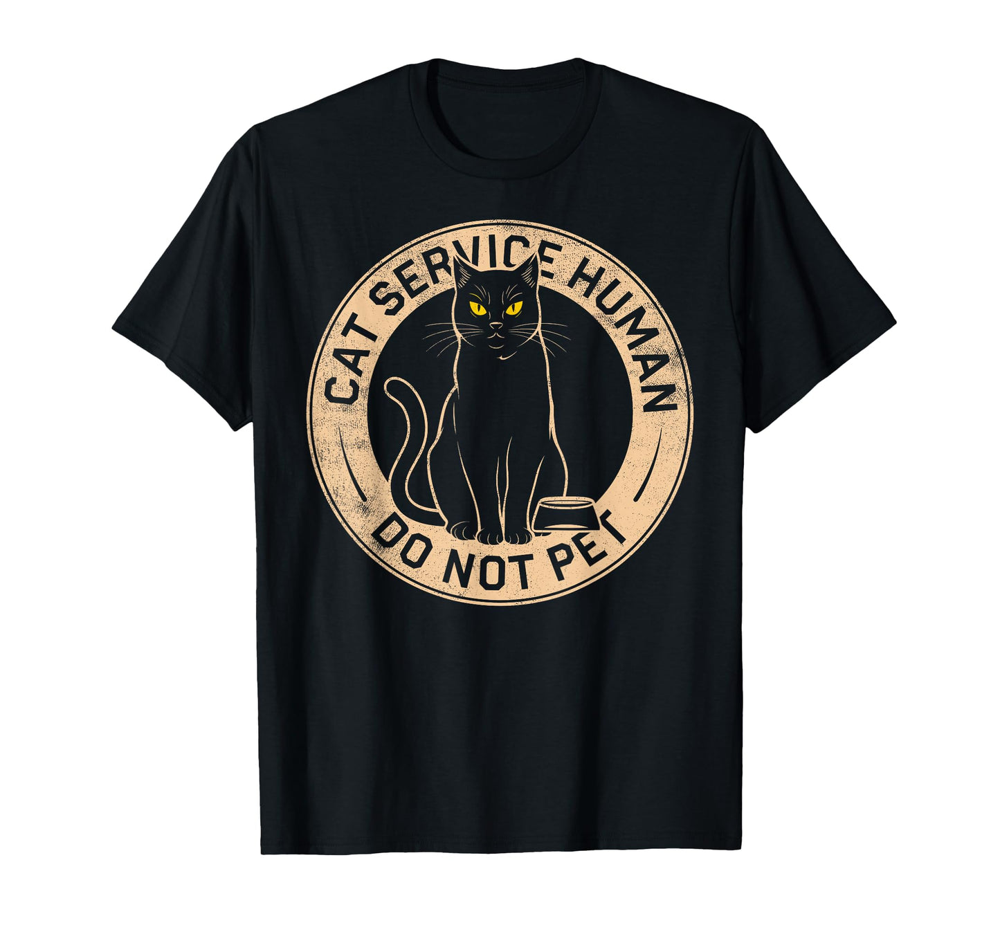 Cute Introvert Cat Service Human Do Not Pet Funny Cat Joke T-Shirt