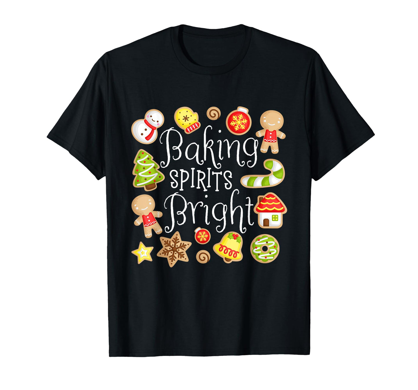 Baking Spirits Bright Christmas Gingerbread Lover Xmas Party T-Shirt
