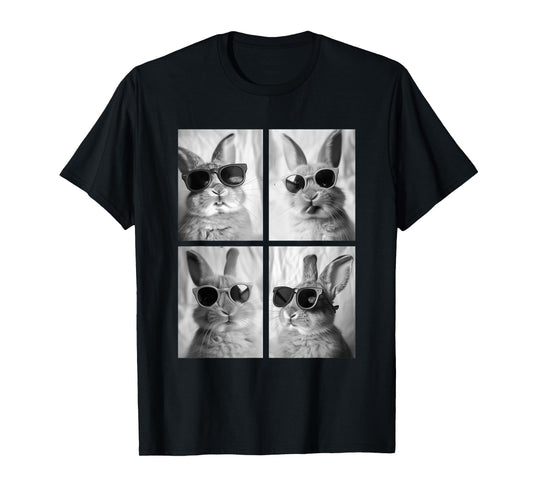 Baby Rabbits with Sunglasses Cute Bunnies Animal Photo Booth T-Shirt