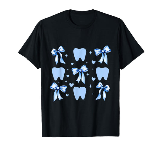 Cute Tooth Dental Assistant Coquette Bow Hygiene Oral RDH T-Shirt