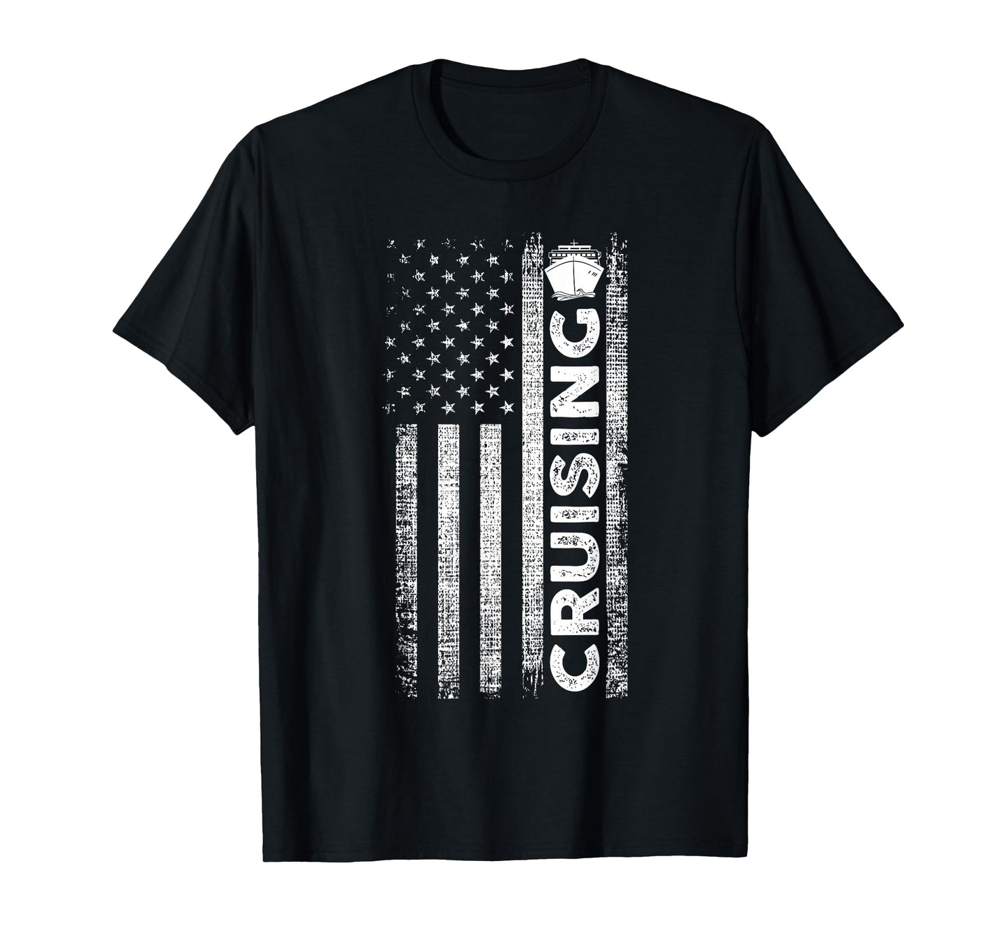 Cruise Ship Captain American Flag Cruising T-Shirt