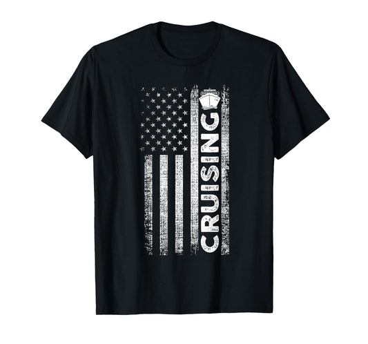 Cruise Ship Captain American Flag Cruising T-Shirt