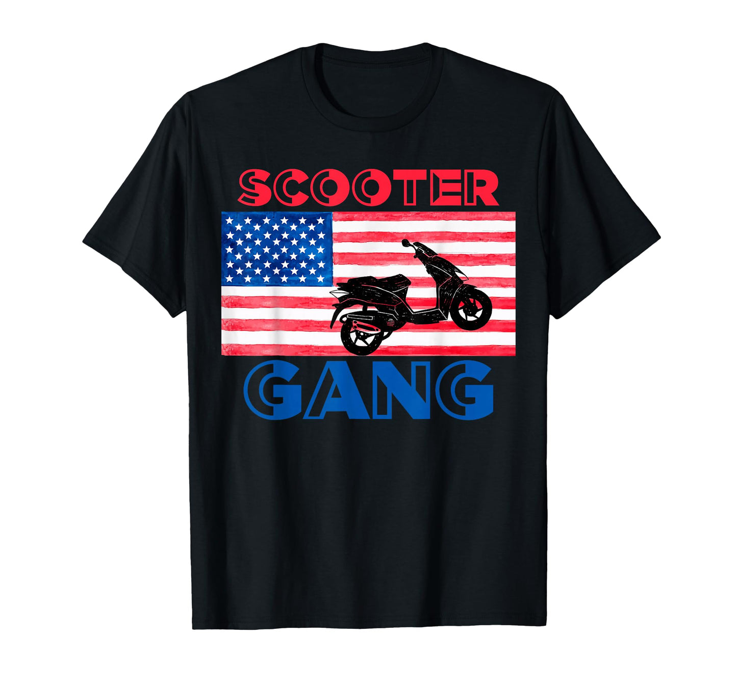 Scooter Gang Moped t-Shirt American Flag Motorcycle Gear T-Shirt